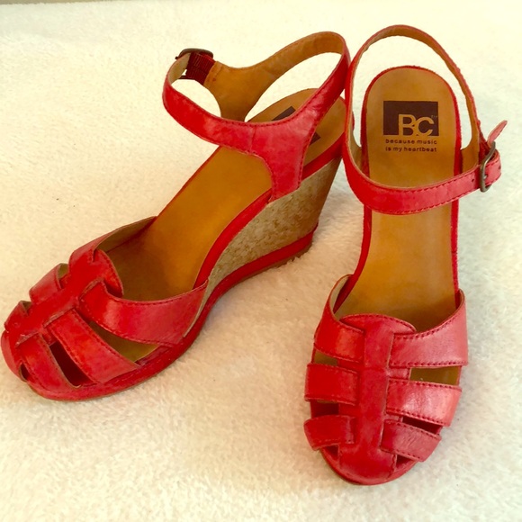 Urban Outfitters Shoes - UO BC Red Wedge Sandals! ❤️